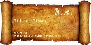 Miller Alexa névjegykártya